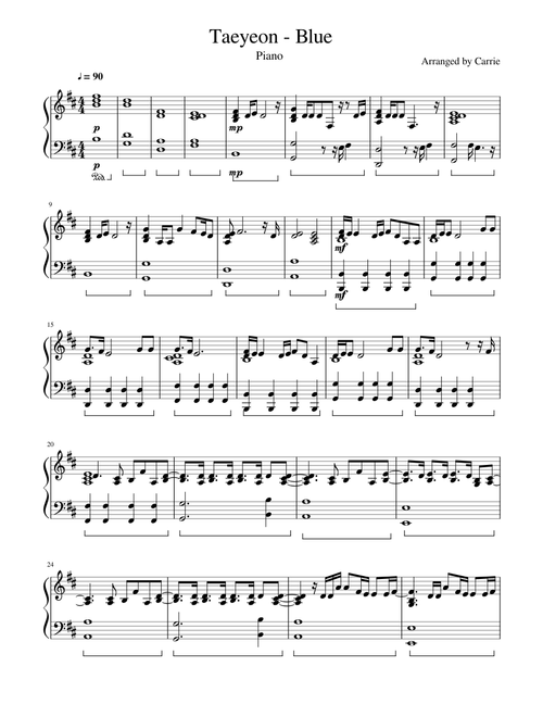 Taeyeon (태연) Blue - Piano