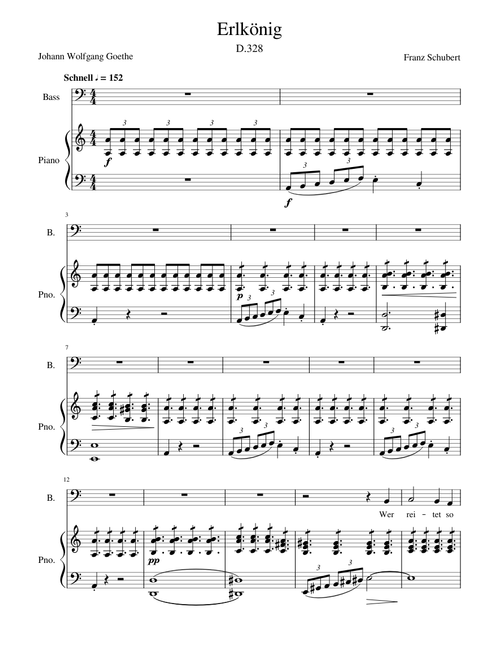 Schubert - Erlkönig (Very low voice, A-minor)