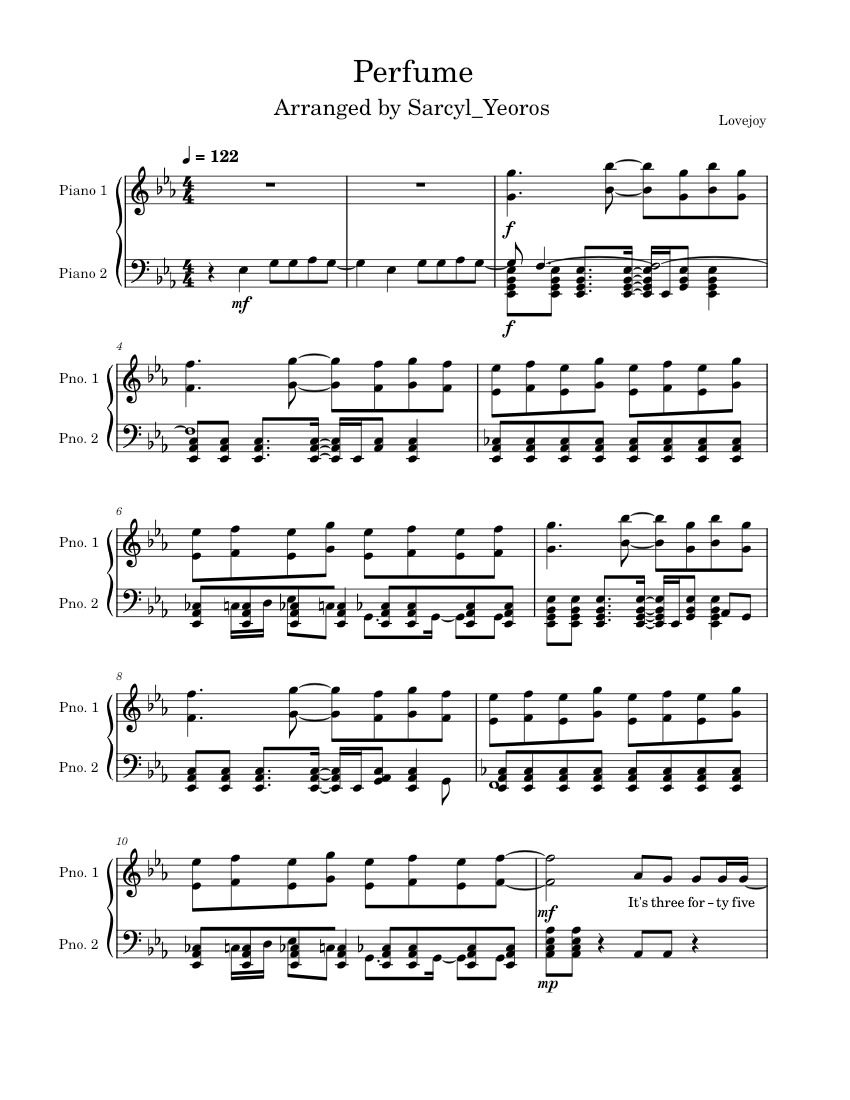 Perfume Lovejoy (Wilbur Soot) Sheet music for Piano (Solo