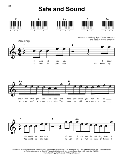 Safe And Sound - Capital Cities (Super Easy Piano)
