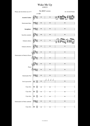 Wake me up - Aloe Blacc Sheet Music with Chords for Piano, Synthesizer  (Mixed Trio) | MuseScore.com