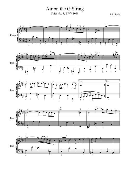 Air on the G String (Suite No. 3, BWV 1068)