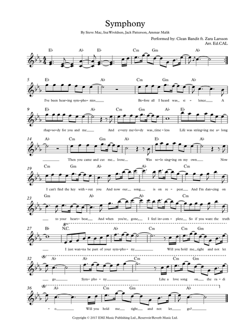 Symphony (Arr. Ed.CAL) - Clean Bandit feat. Zara Larsson (Instrumental Duet)
