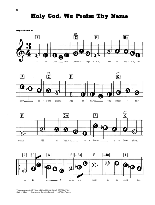 Holy God, We Praise Thy Name - Clarence Walworth, Katholisches Gesangbuch, Ignaz Franz (E-Z Play Today)