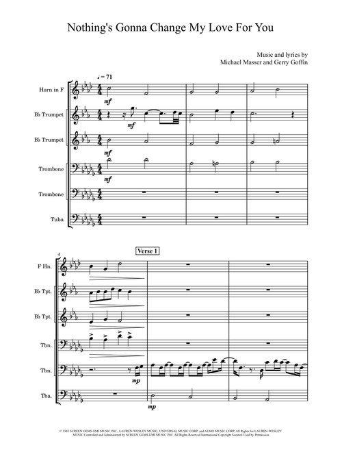 Nothing's Gonna Change My Love For You (Arr. David Lartey) - Glenn Medeiros (Brass Ensemble)