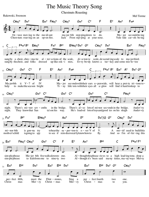 The Music Theory Song (Chestnuts Roasting on an Open Fire) – Rakowski, Swenson
