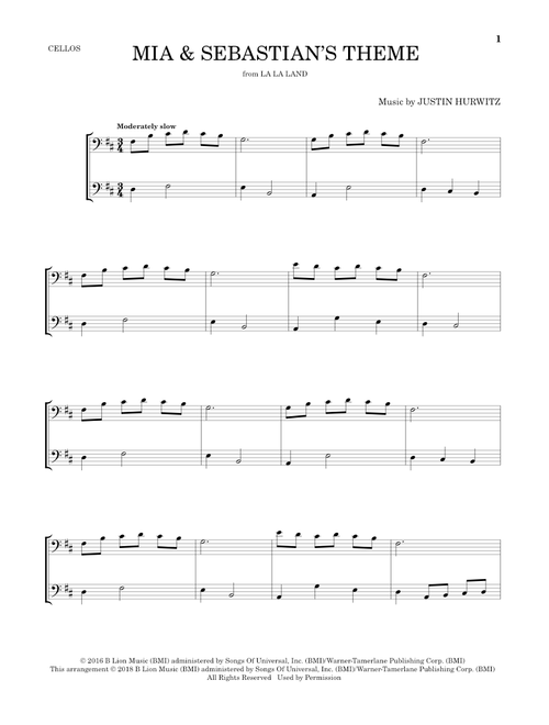 Mia & Sebastian's Theme (from La La Land) - Justin Hurwitz (Cello Duet)