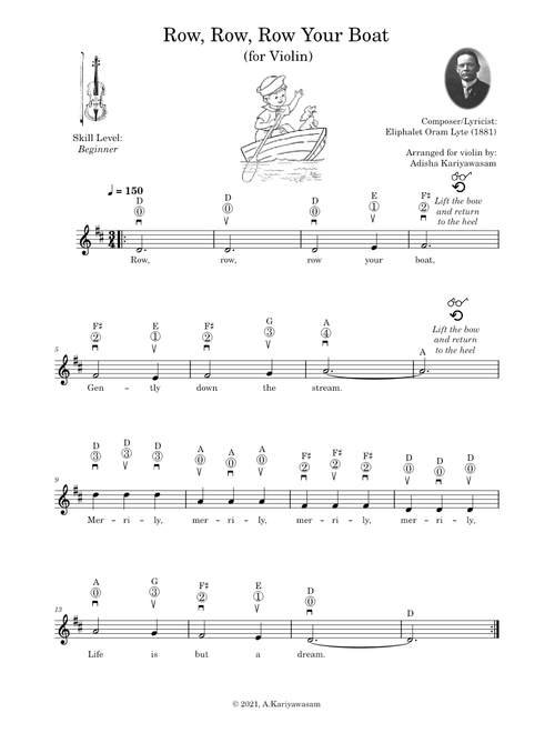Row, Row, Row Your Boat (for Violin)