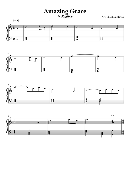 Amazing Grace in Ragtime