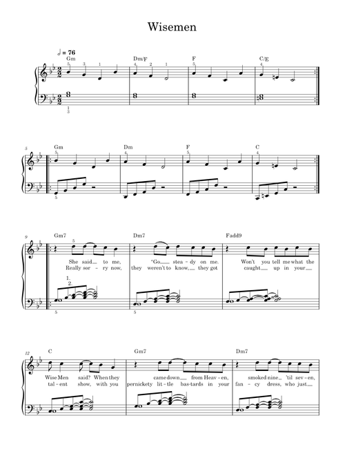 Wisemen - Easy Piano (Solo)