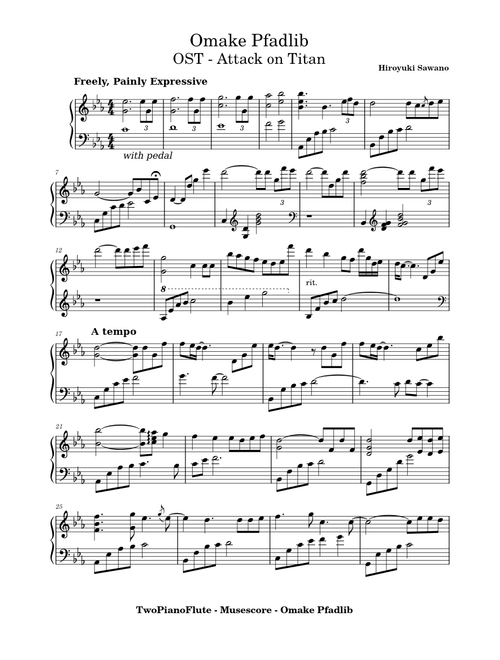 Omake-pfadlib | Hiroyuki Sawano | Piano Solo