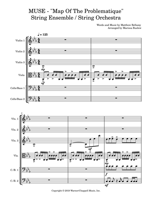 Map Of The Problematique (Arr. Marissa Buelow) - Muse (String Ensemble)