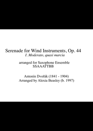 Serenade for Wind Instruments, Op.44 - Antonín Dvořák Sheet Music for ...