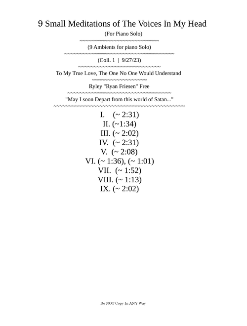 9 Small Meditations For The Voices In My Head - MS4 DRAFT VERSION ONLY (NOT COMPLETE)