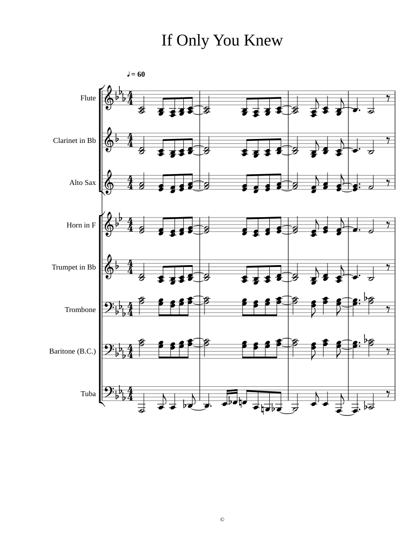 If Only You Knew Sheet Music for Trombone, Tuba, Flute (Mixed Trio ...