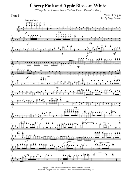 Cherry Pink And Apple Blossom White (Arr. Diego Marani) - Perez "Prez" Prado (Woodwind Ensemble)