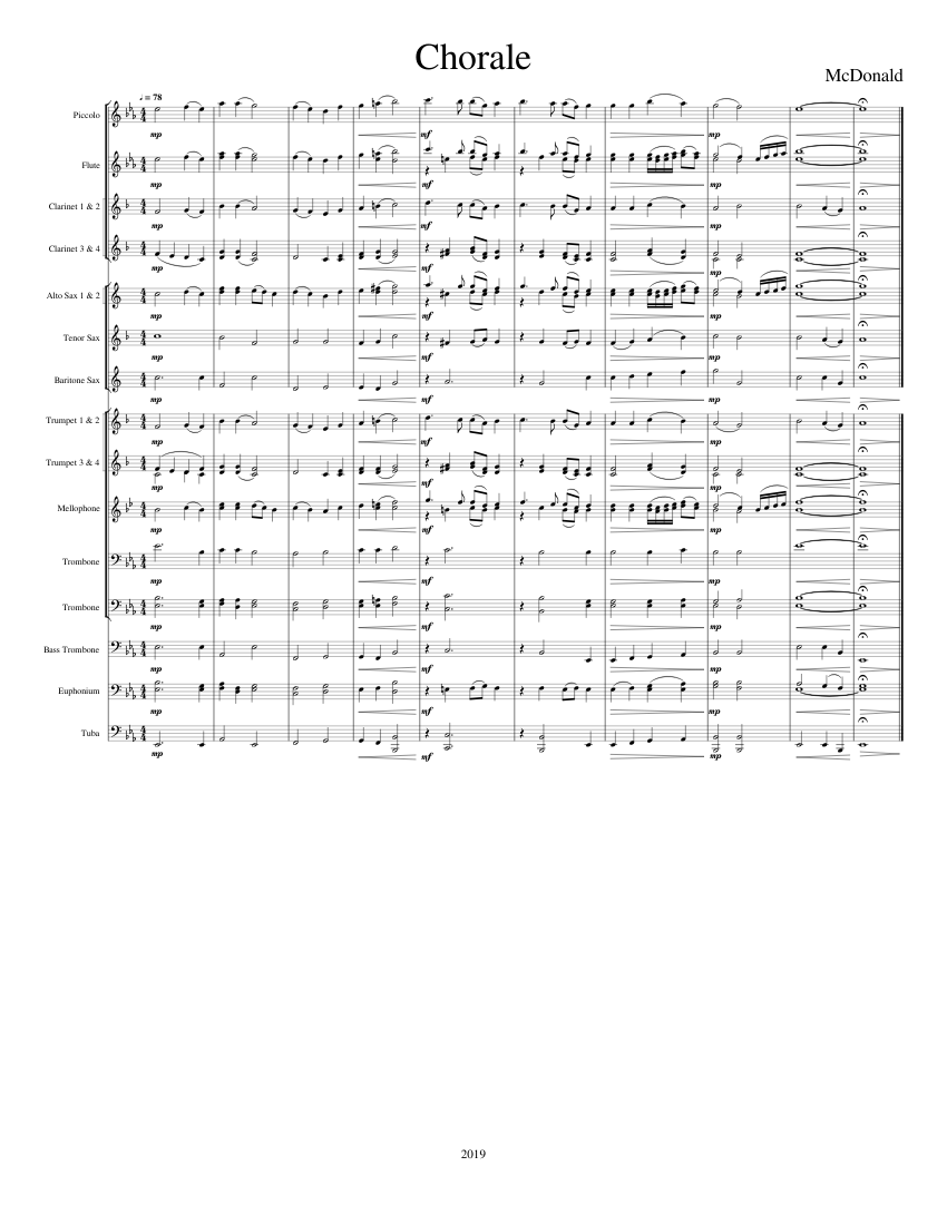 Chorale Sheet Music for Trombone, Euphonium, Tuba, Trombone bass & more ...