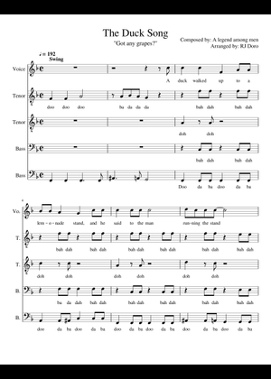 The Duck Song – Bryan Oden The Duck Song for Concert Band Sheet Music ...