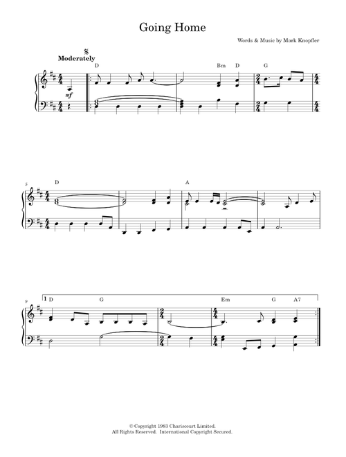 Going home - Mark Knopfler (Piano Solo)