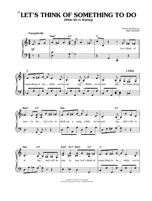 Let's Think Of Something To Do (While We're Waiting) - Mister Rogers (Easy Piano)