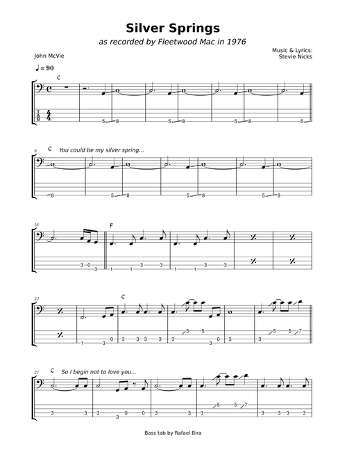 Silver springs – Fleetwood Mac (bass)