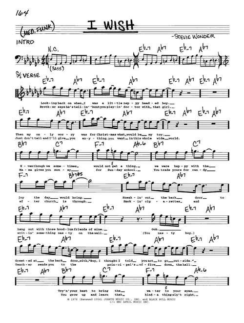 I Wish - Stevie Wonder (Real Book - Melody-Chords-Lyrics)