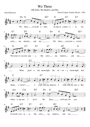 Play Official Version Of We Three My Echo My Shadow And Me Sheet play-official-version-of-we-three-my-echo-my-shadow-and-me-sheet