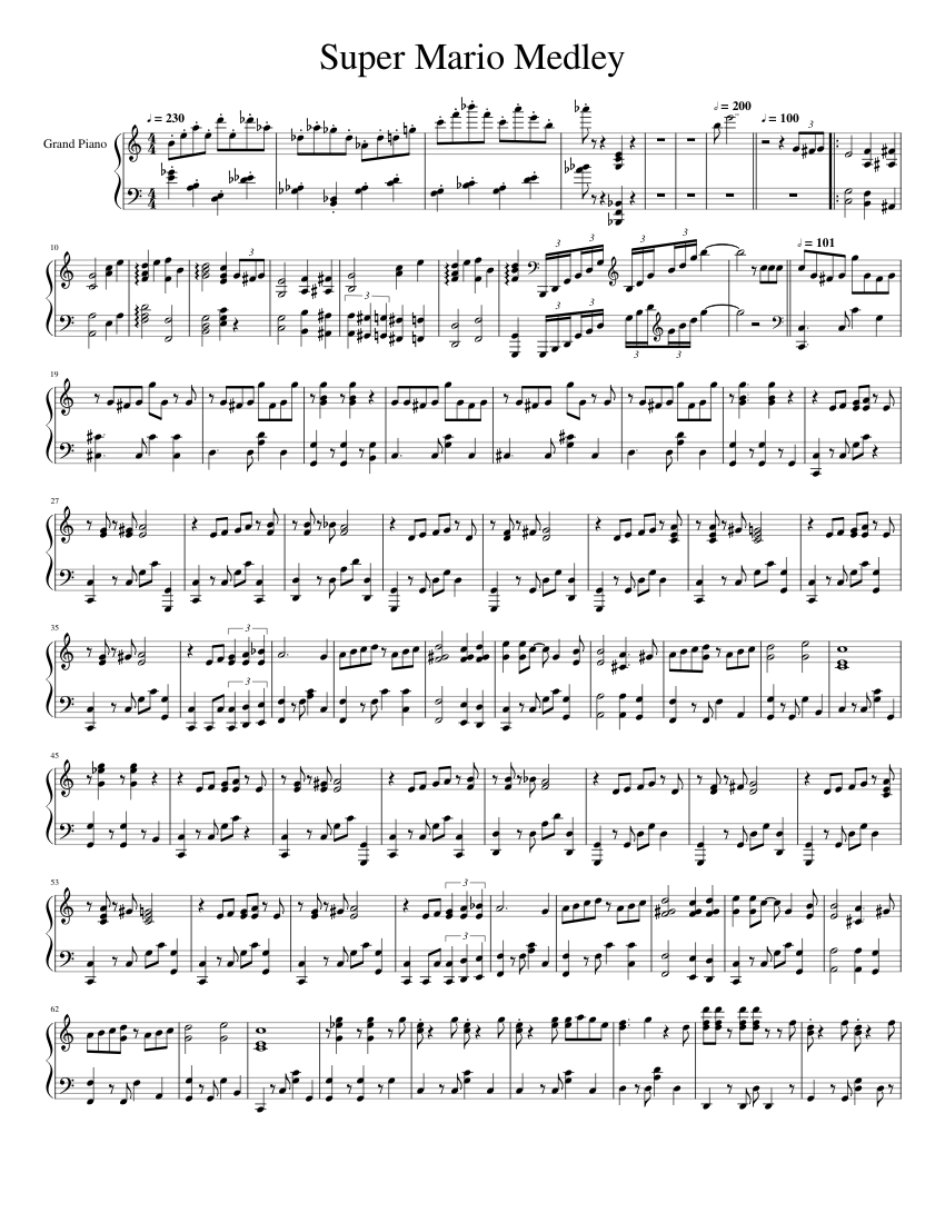 Super Mario Medley (WP) Sheet music for Piano (Piano Duo) | Musescore.com