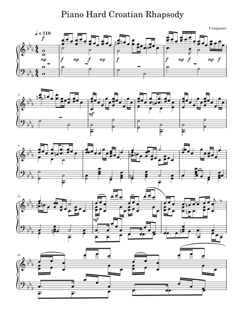 Croatian Rhapsody Hard Piano