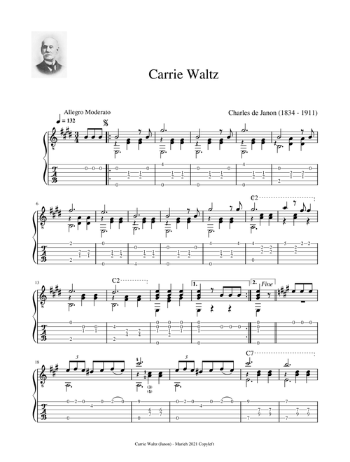 Carrie Waltz - Janon, Charles de (1834 - 1911) - Tablature
