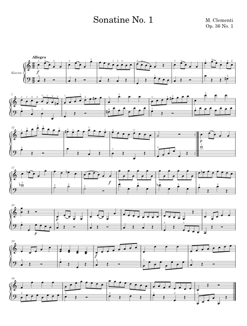 Sonatine No. 1 - M. Clementi