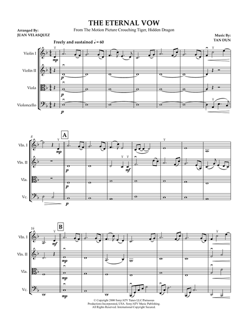 The Eternal Vow (Arr. Juan Velasquez) - Tan Dun (String Quartet)