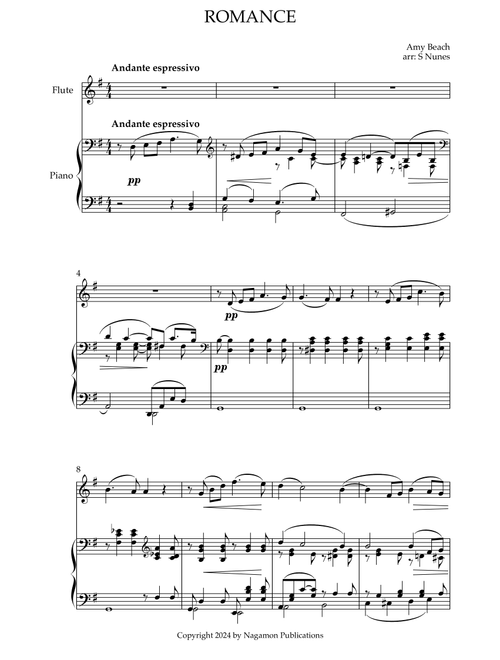 Romance (Arr. Steven Nunes) - Amy Beach (Flute and Piano)