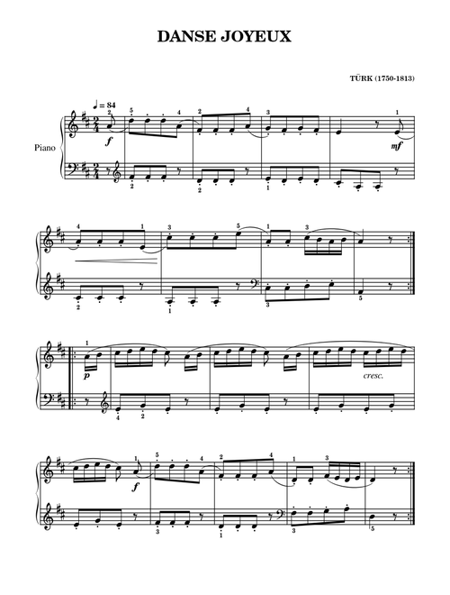 DANSE JOYEUX – Daniel Gottlob Türk