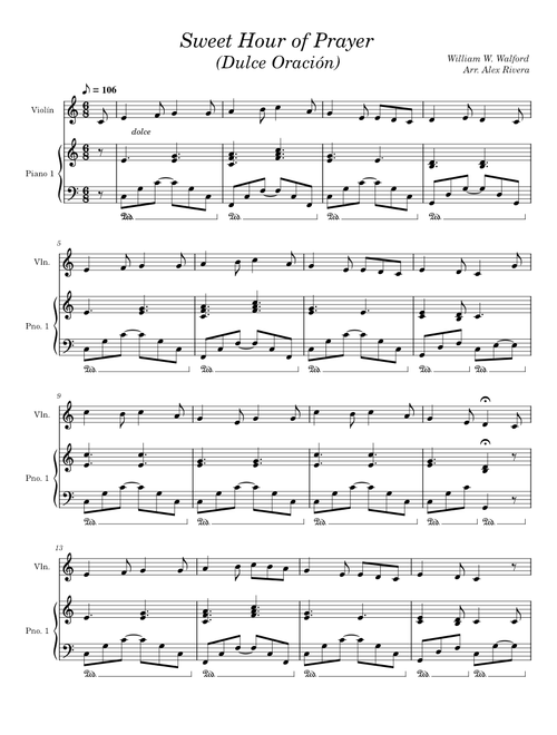 Sweet Hour of Prayer (Violin & Piano)