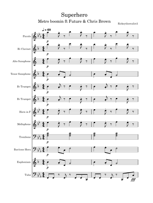 Metro Boomin "Superhero" Band Arrangement