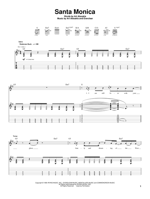 Santa Monica - Everclear (Guitar Tab)
