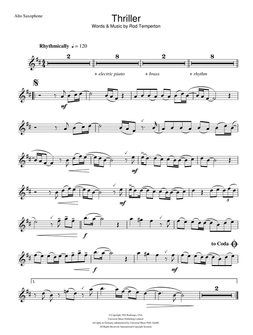 Thriller - Michael Jackson (Alto Sax Solo)