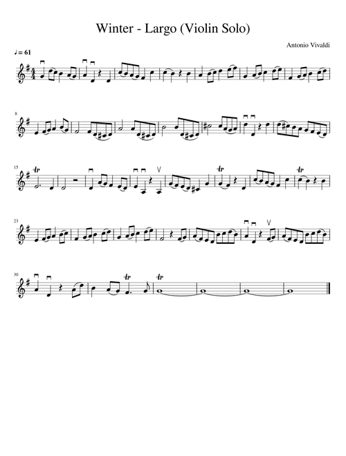 Winter - Largo (Violin Solo)