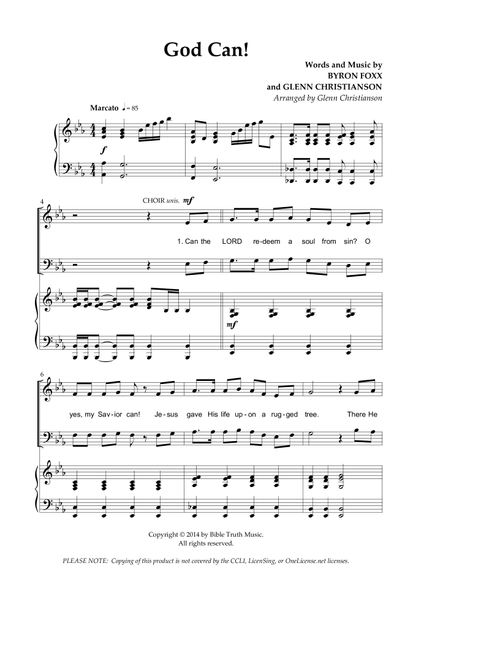 God Can! (Arr. Glenn Christianson) - Byron Foxx & Glenn Christianson (Choral, SATB)