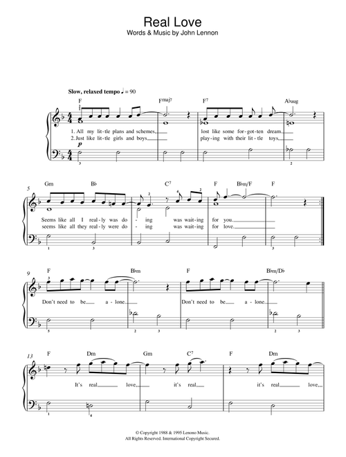 Real Love - Tom Odell (Beginner Piano (Abridged))