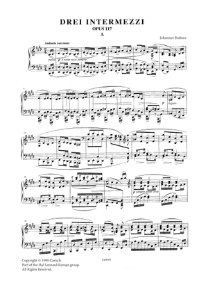 Three Intermezzi op. 117 - Number 1, in Eb major - Johannes