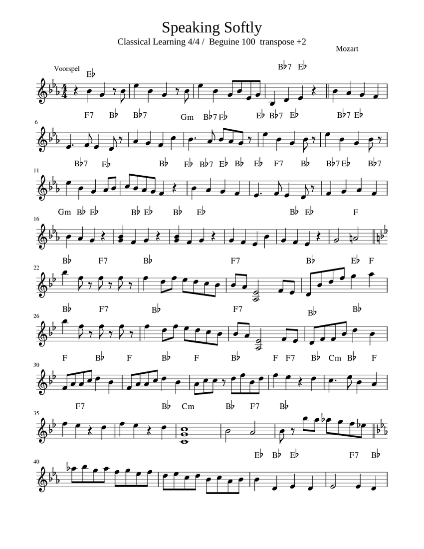 Speaking Softly Sheet music for Melodica (Solo)