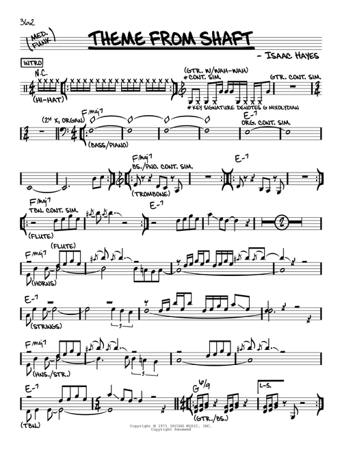 Theme From Shaft - Isaac Hayes (Real Book - Melody-Chords)