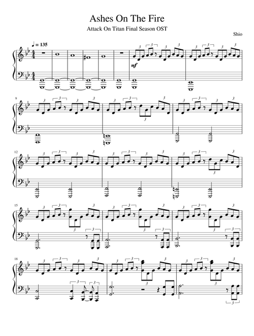 Attack on Titan Final Season OST - Ashes On The Fire (Main Theme) 【Piano Arrangement】