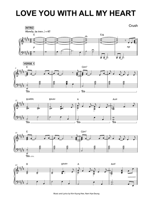 Love You With All My Heart (from Queen of Tears) - Crush (Piano)