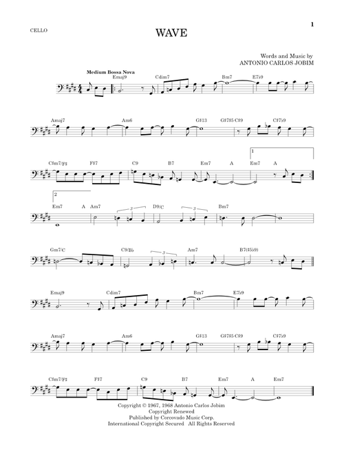 Wave - Antonio Carlos Jobim (Cello Solo)