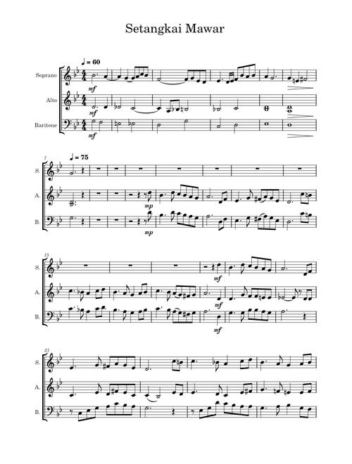 Setangkai Mawar ( No piano )