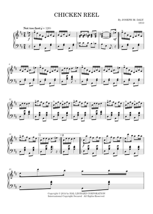 Traditional music - Chicken Reel Sheet Music with Chords for Piano ...