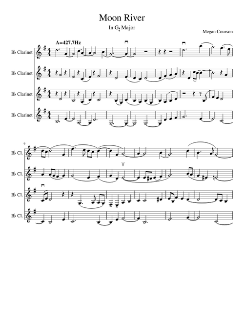 Moon River - Clarinet Quartet